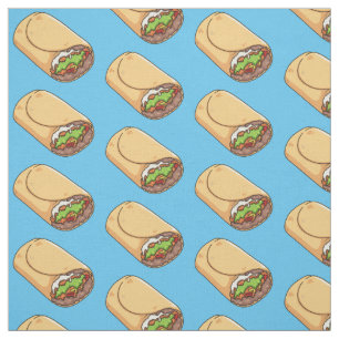Burrito cartoon illustration fabric