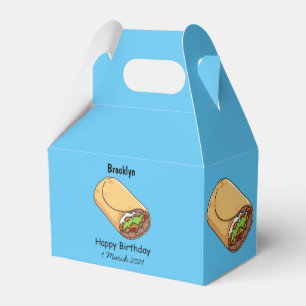 Burrito cartoon illustration favour box
