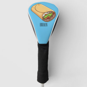 Burrito cartoon illustration golf head cover