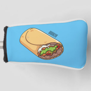 Burrito cartoon illustration golf head cover