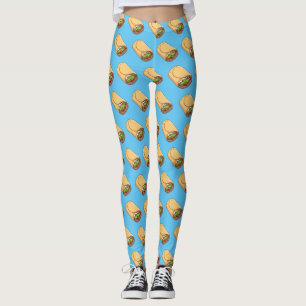 Burrito cartoon illustration leggings