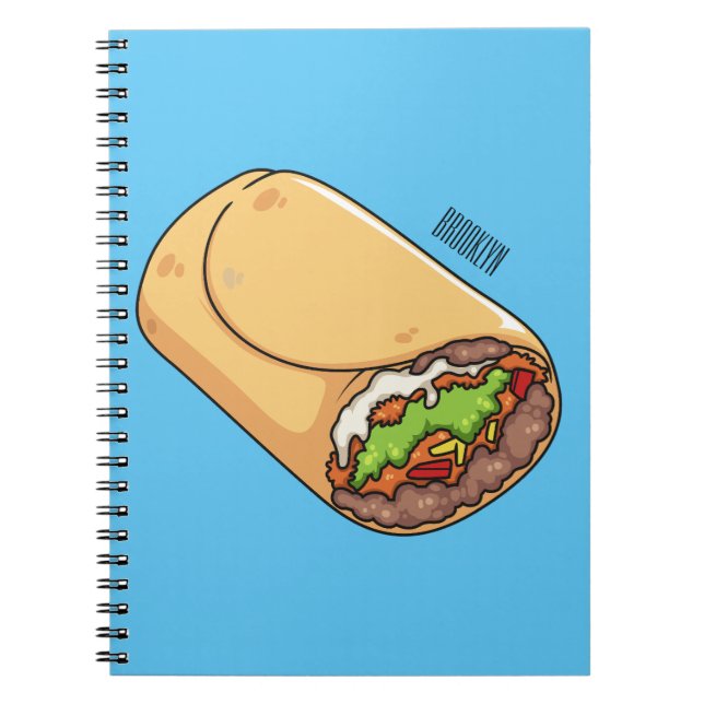Burrito cartoon illustration notebook (Front)