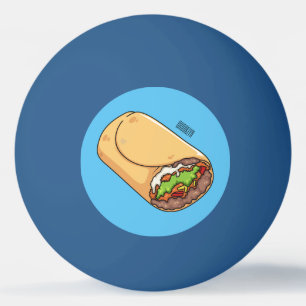 Burrito cartoon illustration ping pong ball