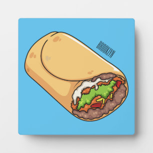 Burrito cartoon illustration  plaque