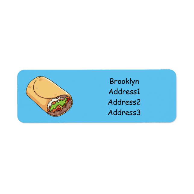 Burrito cartoon illustration return address label (Front)