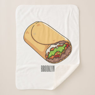 Burrito cartoon illustration  sherpa blanket