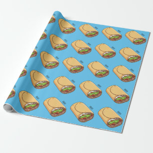 Burrito cartoon illustration wrapping paper