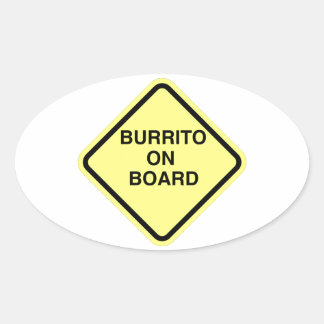 Burrito On Board Oval Sticker
