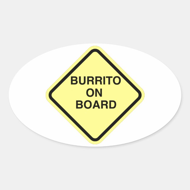Burrito On Board Oval Sticker (Front)