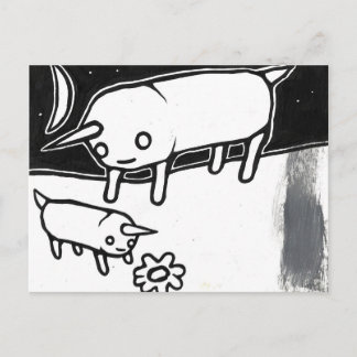 burrito unicorns basking in the peaceful moonlight postcard