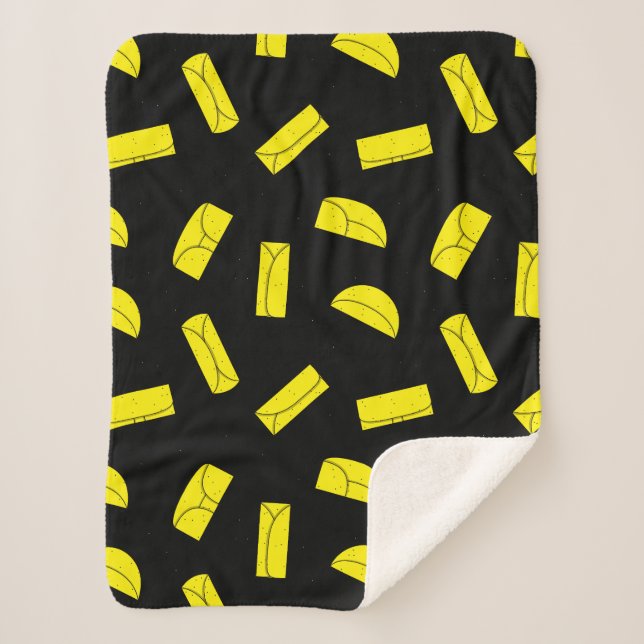 Burritos, Enchiladas and Fajitas Fun Sherpa Blanket (Front)