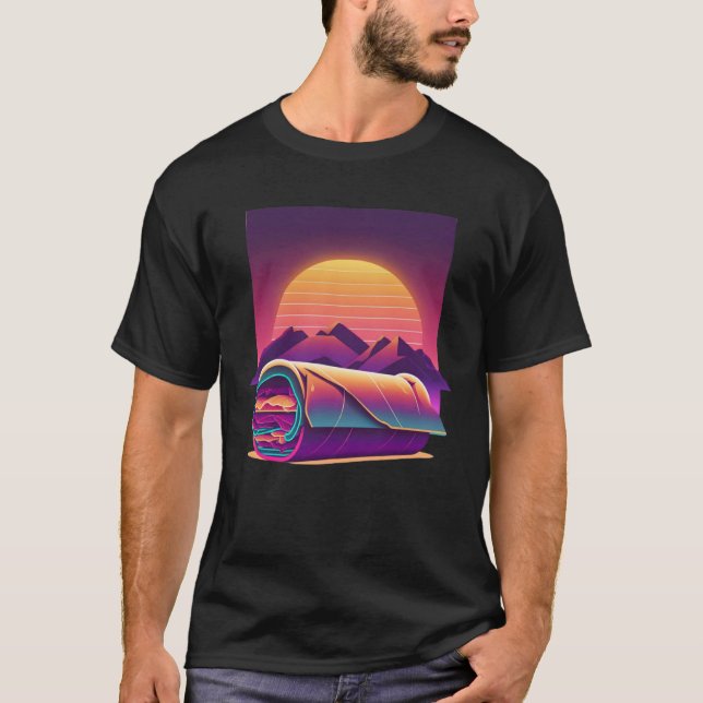 Burritos Synthwave 80s Retrowave Aesthetic  1 T-Shirt (Front)