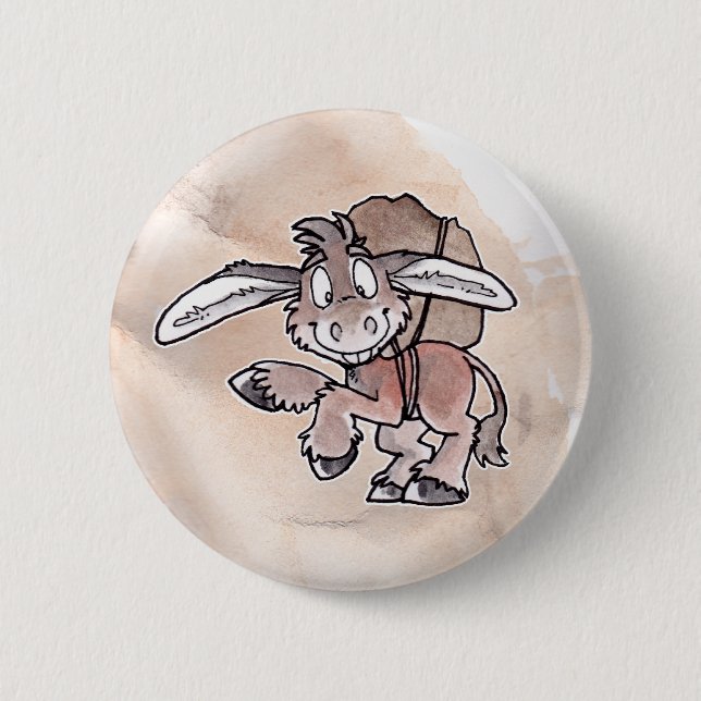 Burro 6 Cm Round Badge (Front)