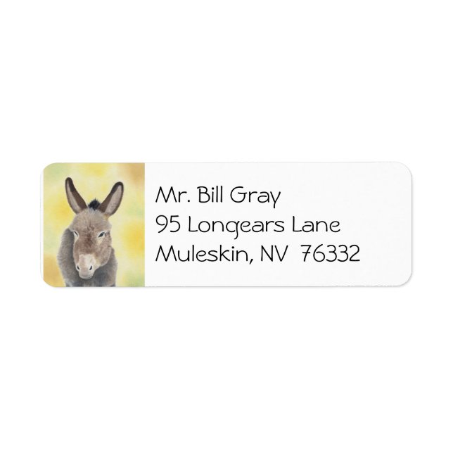 Burro address label return address label (Front)