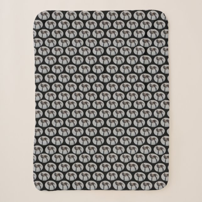 Burro Frenzy Sherpa Blanket (Black) (Front)