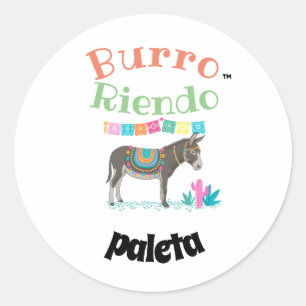 burro riendo paletas 2 classic round sticker
