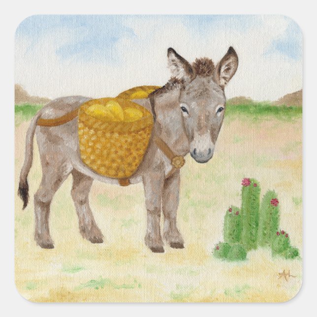 Burro with Basket sticker (Front)