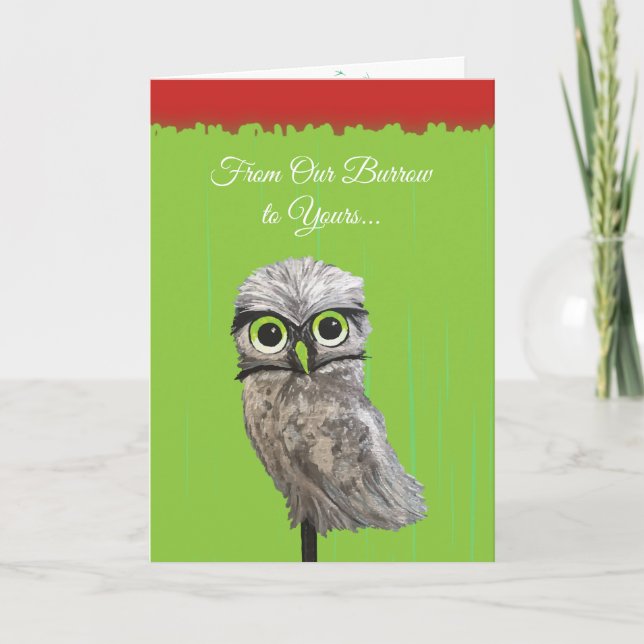 Burrowing Owl Holidays Holiday Card (Front)