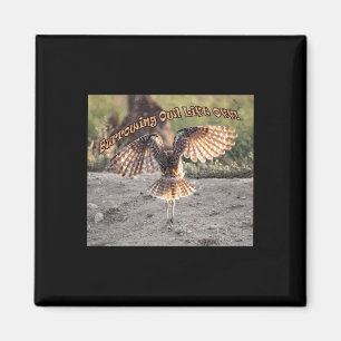 Burrowing Owl Lift Off Sticker Magnet