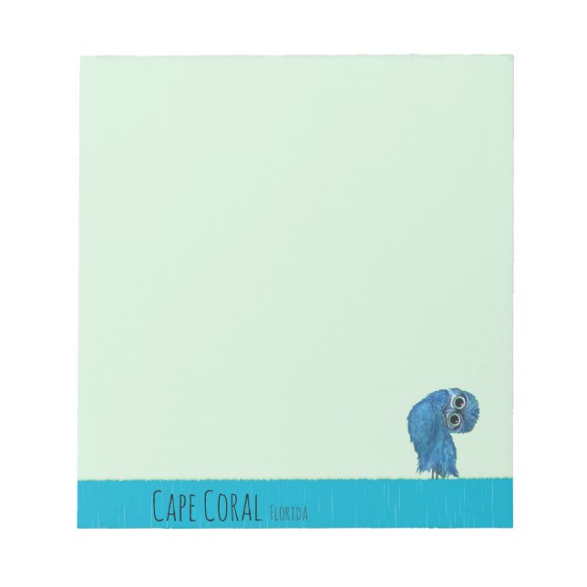 Burrowing Owl Painting Cape Coral FL Notepad (Front)