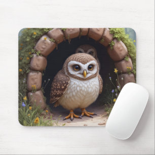 Burrowing Owls In a Cave Mouse Pad