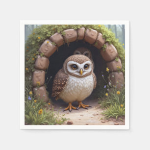 Burrowing Owls In a Cave Napkin