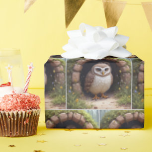 Burrowing Owls In a Cave Wrapping Paper