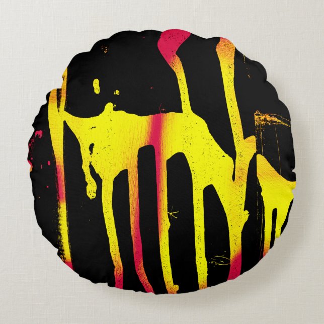 burrs and spurs and bacchanal round cushion (Front)