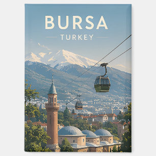 🏔️ Bursa Turkey Travel Mountain Views Magnet