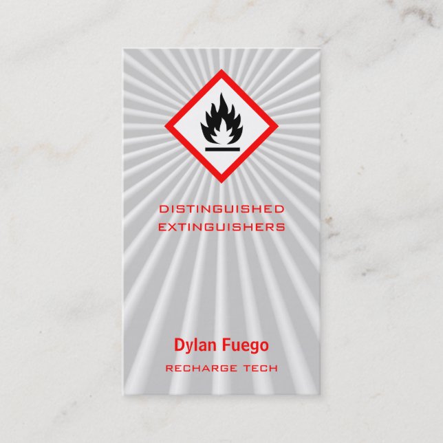 Burst Into Flames (flammable) Business Card (Front)