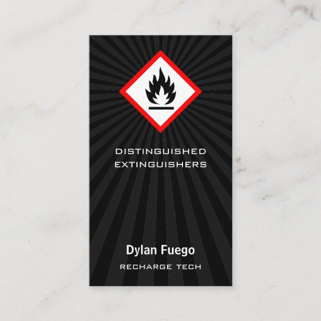 Burst Into Flames (flammable) Business Card (Front)
