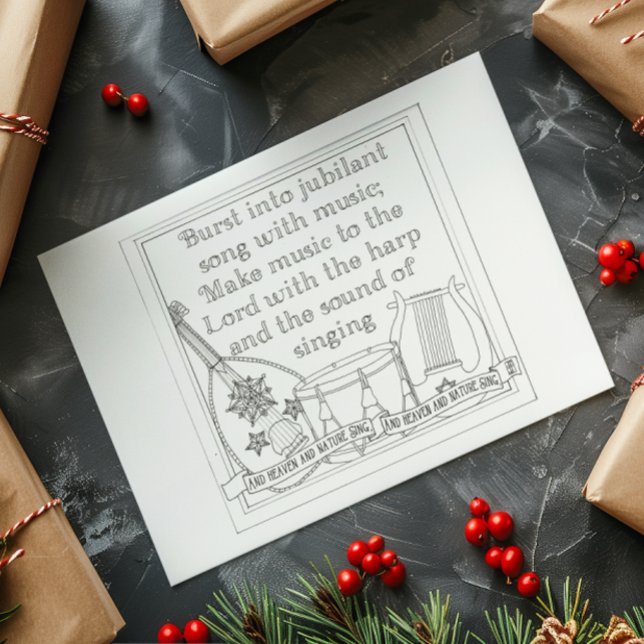 Burst Into Song Colouring Book Postcard (Creator Uploaded)