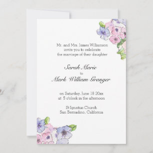 Burst of Blue and Purple  Invitation