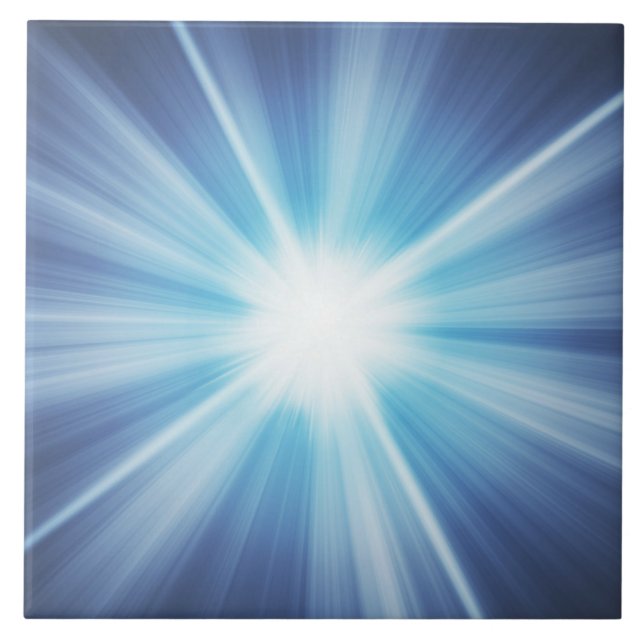 Burst of Blue Ceramic Tile (Front)