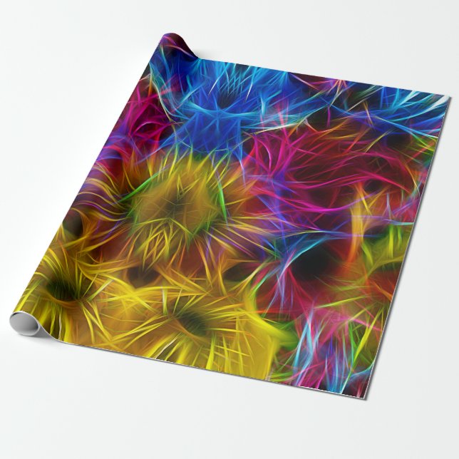 Burst of Colour Splashes Energy Wrapping Paper (Unrolled)