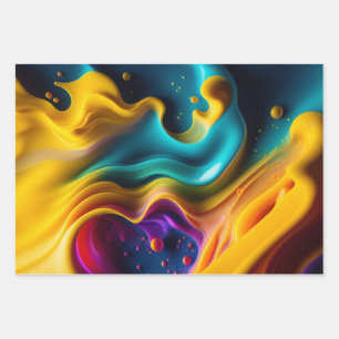 Burst of Colour Swirl Wrapping Paper Sheet