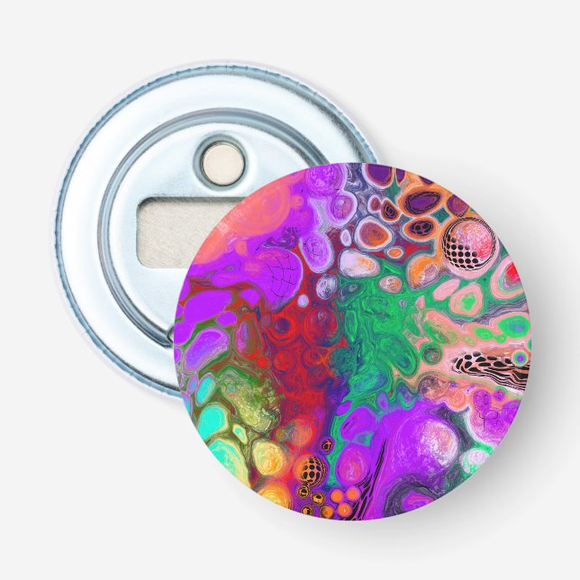 Burst of Colours Digital Fluid Art    Bottle Opener (Front)