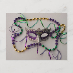 BURST OF MARDI GRAS COLORS POSTCARD