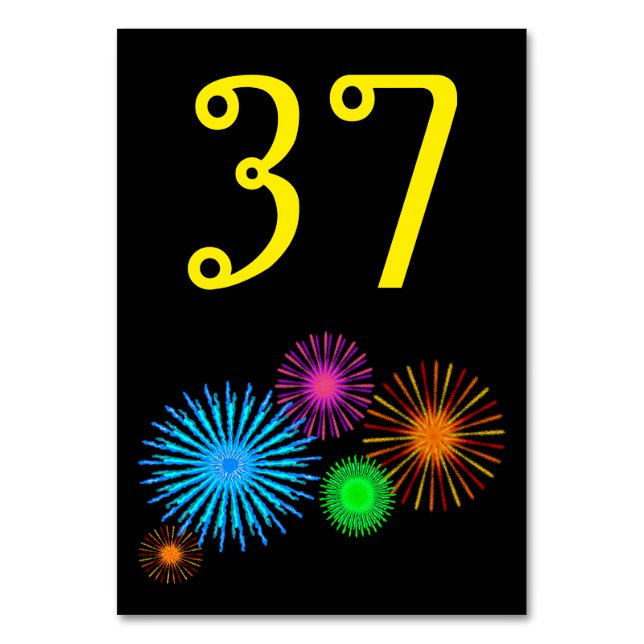 Bursting Fireworks-Like Pattern Table Card (Front)