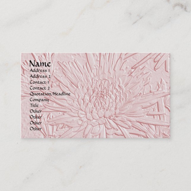 Bursting Joy/ Embossed-Like Floral Design Business Card (Front)