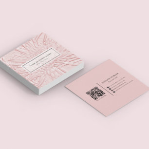 ©Bursting Joy/ Embossed-Like Floral Design Square Business Card