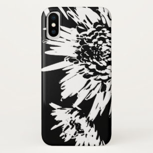 Bursting Joy l Black and White Floral Abstract iPhone XS Case