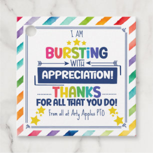 Bursting with appreciation Gift Tag