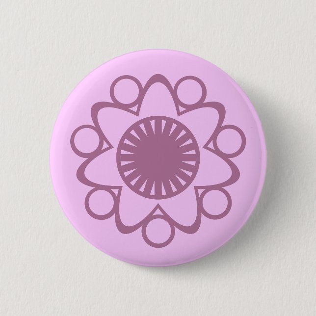 Bursting with Life Flower Button, Lavender 6 Cm Round Badge (Front)