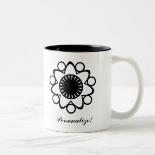 Bursting with Life Flower Mug, Black Two-Tone Coffee Mug