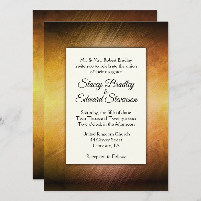 Bursting Yellow Haze 2 Wedding Invitation (Front/Back)