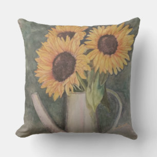 BURSTING YELLOW SUNFLOWERS PATIO CUSHION