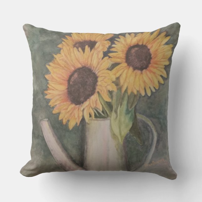 BURSTING YELLOW SUNFLOWERS PATIO CUSHION (Front)