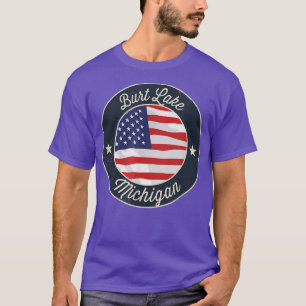 Burt Lake - Patriotic Michigan Souvenir T-Shirt