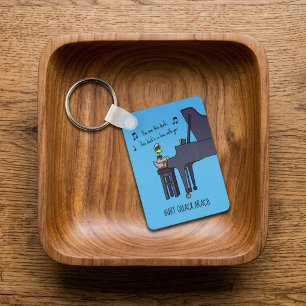 Burt Quackarach Duck Funny Piano Player Artwork Key Ring